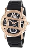 Just Bling Women's JB-6241-G Olympia Sport Rose Gold Black Designer Silicone Diamond Watch
