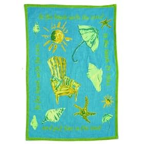 April Cornell Waffleweave Poem Tea Towel - Beach by April Cornell