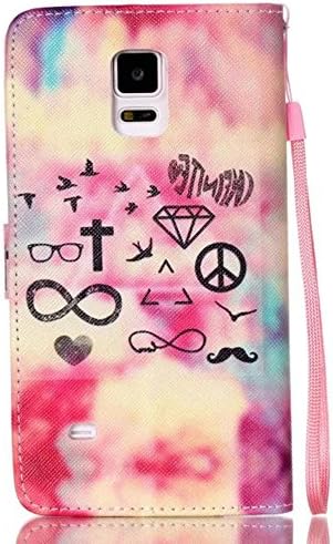 Samsung Galaxy Note 4 Case, JinLi(TM) PU Leather [Cloud Pattern][Wrist Strap] Wallet Case For Samsung Galaxy Note 4. (PatternNW-5)