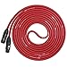 LyxPro Balanced XLR Cable 15 ft Premium Series Professional Microphone Cable, Powered Speakers and Other Pro Devices Cable, Red