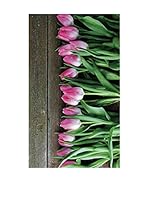 Huella deco Alfombra de Vinilo (Verde/Rosa)