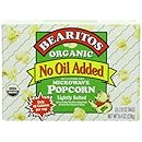 Bearitos Organic Microwave Popcorn, No Oil Added Lightly Salted, 3 Count (Pack of 12)