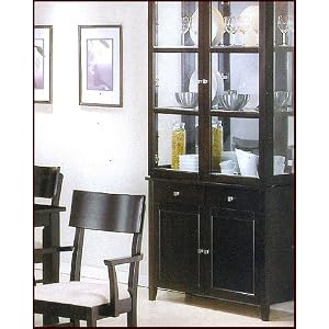 China Cabinet Buffet Hutch Contemporary Style Cappuccino Finish by Furniture Creations