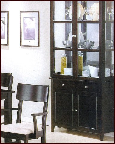 China Cabinet Cappuccino Finish Dining Buffet Hutch