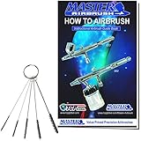 Master Airbrush&reg; Brand 5 Piece Mini Cleaning Brush Set Kit, Clean Airbrush, Paint Spray Gun, Nozzle Tip, Tattoo Tube, 3.5" Nylon Precision Brush kit that includes a How-To-Airbrush Manual Booklet by TCP Global