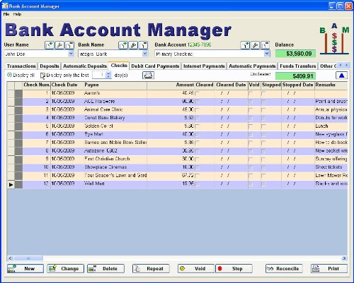 The Bank Account Manager