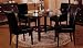5pc Soho Style Round Dining Table & Black Leatherette Parson Chairs Set