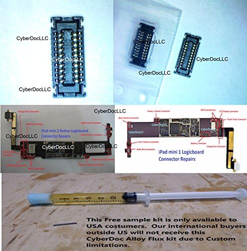 iPad mini 1 / iPad mini 2 Retina digitizer touch screen FPC connector with CyberDoc Flux and QuickAlloy desoldering alloy (you need this alloy for this repair)