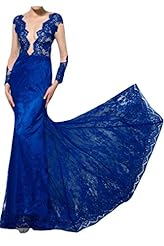 Sexy V-neck Lace Charmeuse/Tulle Long Sleeves Evening Dress/Party Dress 