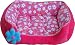 Pink Daisy Dog Princess Flower print dog bed with toy Pink Daisy Dog Princess Flower print dog bed with toy