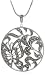 Sterling Silver Marcasite Butterfly & Flower Pendant, 18