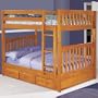 Honey Full Full Mission Bunk w/ Trundle: Desk Hutch & Chair, TV Stand, 5 Drawers