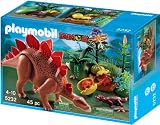 Playmobil - 5232 - Jeu de Construction - St&eacute;gosaure et ses B&eacute;b&eacute;s avec F&ocirc;ret