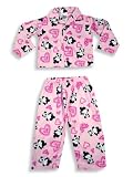 Dream Apparel - Toddler Girls Long Sleeved Coat Style Pajamas, Pink, Black