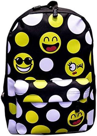 Emoji Backpack Canvas Boy Girl School Bookbag Smiling Daypacks Travel Bag