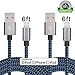 Amoner 2 Pack 6FT Lightning Cable Nylon Braided USB Charging Cable Cord Extra Long for iPhone 7,7+,SE, 6s 6s+ 6Plus 6, 5s 5c 5, iPad Air mini min2, iPad 4,iPod 5,iPod 7, iOS10.