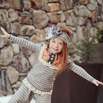 Persnickety Lou Lou Top in Gray Stripe