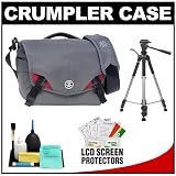 Crumpler 6 Million Dollar Home Photo/Video Camera Bag/Case (Grey/Red) with Tripod + Accessory Kit for Canon Rebel XSi, XS, T1i, T2i, 50D, 7D, Nikon D40, D60, D3000, D5000, D90, D300, D300s, D700, Olympus Evolt E-30, E-450, E-520, E-620, and Sony Alpha A290, A390, A450, A500, A550, A700 Digital SLR Cameras