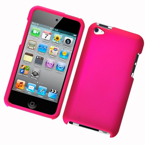 Hot Pink Texture Hard Protector Case Cover For Apple iPod Touch 4 (4th Generation)