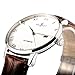 HGB1201L7A Men Watch white dial&brown band&silver frame