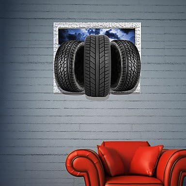 YBED 3D Wall Stickers Wall Decals, Tyres Bathroom Decor Mural PVC Wall Stickers