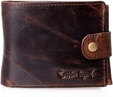 Wishstyle Vintage Genuine Short Bifold Men's Wallet Extra Capacitity Passcase Card Purse