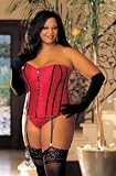 IA-X25907 Satin Corset with Break Away Zipper Front ~ Curvy Plus Sizes