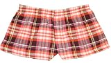 Touch of Europe Boxers : Raspberry Pink Red Check Sparkle Cotton Girl Boxers Mini Itty Bitty Shorts 1" Inseam, Covered elastic waist, 100% cotton, available in 5 adult sizes