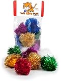Sparkle Ball Tuff Kitty Puff Cat Toy - 6 Pak