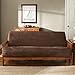 SureFit Soft Suede/Sherpa - Futon Slipcover - Chocolate