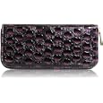 Womens Purple Croc Designer Long Zipper Purse'