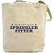 Canvas Tote Bag Beige " The Best Sprinkler Fitter Of The World " Occupations