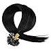 Tipped Hair Extension, Grammy 100 Strands 22 Inch Remy Pre Bonded Keratin Nail Tip Human Hair Extensions (0.5g/s) 50gr