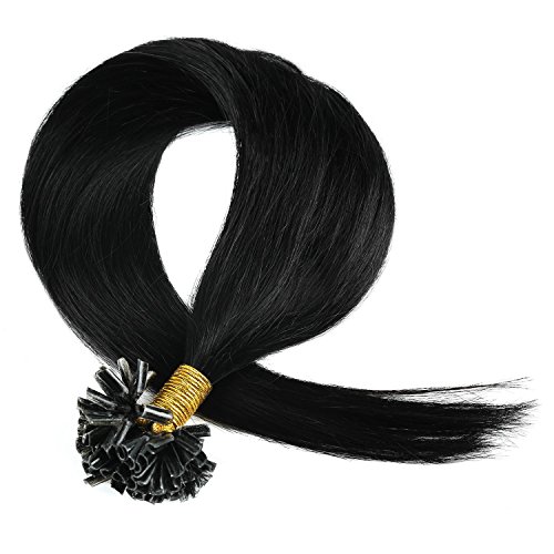 Tipped Hair Extension, Grammy 100 Strands 22 Inch Remy Pre Bonded Keratin Nail Tip Human Hair Extensions (0.5g/s) 50gr