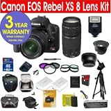 Canon EOS XS (1000D) 10.1 MP Digital SLR Camera with 8 Lens Deluxe Camera Outfit