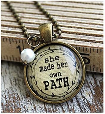 She Made Her Own Path - Inspirational Charm Pendant Necklace - BYE BYE SALE!