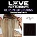 Love Hair Extensions Thermofibre Clip in Extensions Silky Straight Colour 1 Jet Black 18 -inch