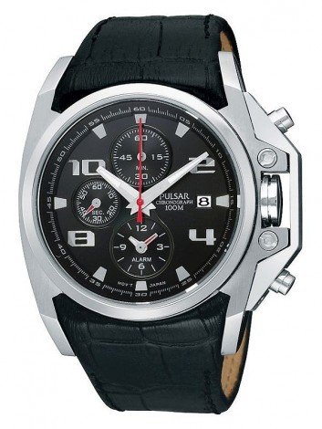 Pulsar Seiko Black Leather mm Dial