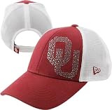 Oklahoma Sooners Women's New Era Jersey Shimmer Adjustable Trucker Mesh Strapback Hat