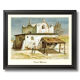 Mexican Desert Mission Spanish Landscape Home Decor Wall Picture Black Framed Art Print