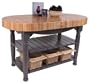 Harvest Table Kitchen Island (Tangerine) (36"H x 60"W x 30"D)