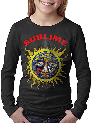 Kelmo Youth Boy Girl Long Sleeve Tee Sublime Band Sun Logo CasualT-shirt M Black