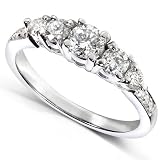 3 4 Carat TW Round Diamond Engagment Ring in 14k White Gold