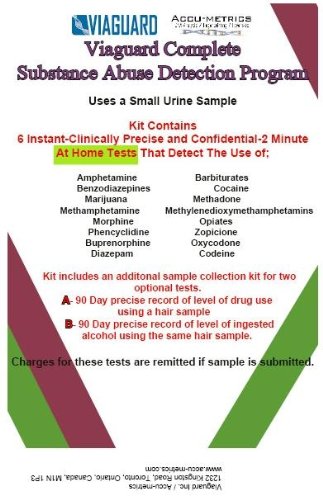 Viaguard's Advanced Substance Abuse Detection Program the Only Legal Certifiable Instant Drug Test Instant-confidential-at Home Test Allows for 6 Complete Tests At Random Intervals