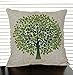 Jastore Cotton Linen Green Tree on Both Side Decorative Thick Pillow Cushion Cover Pillowcase 18-by-18-inches (18x18 Inches)