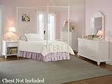 Twin Hillsdale Westfield Metal Canopy Bed 4 Piece Bedroom Set in Off White