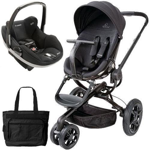 Quinny CV078BFO Moodd Prezi Travel system with Diaper bag and car seat - Black Devotion