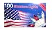 100 RED WHITE BLUE Lights Minature July 4th Christmas Mini Indoor / outdoor