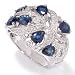  : 14K WHITE GOLD BLUE SAPPHIRE DIAMOND SAPPHIRE SENSATION RING