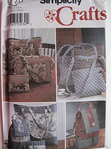 Simplicity Pattern 9779 Tote Bags in Three Sizes, Backpack, Purse and Cosmetic Bag
